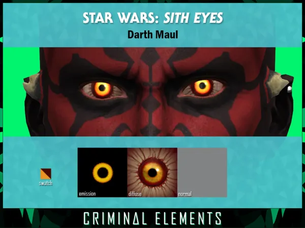 Maxis Match Star Wars Sith Eyes Collection by CriminalElements - The Sims 4 Custom Content