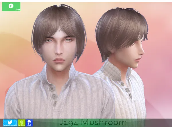 Alpha J194 Hair MushRoom by NewSea - The Sims 4 Custom Content