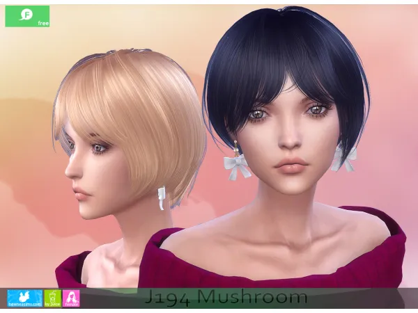Alpha J194 Hair MushRoom by NewSea - The Sims 4 Custom Content