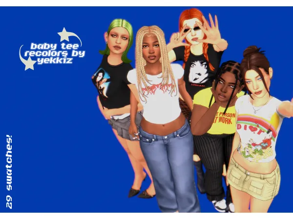 Maxis Match 90s tee mesh - The Sims 4 Custom Content