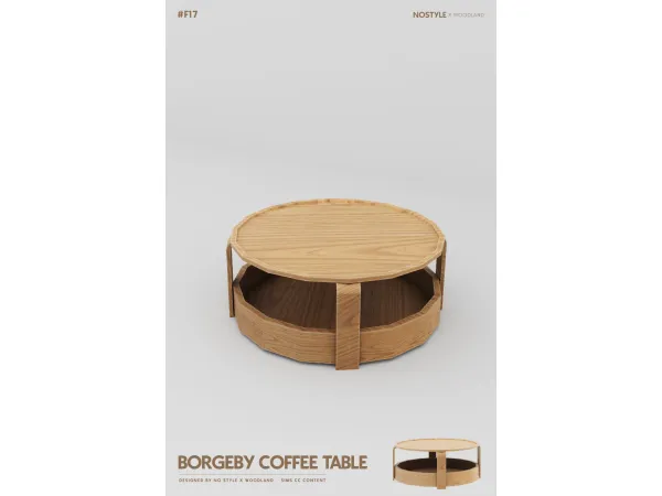 Mix BORGEBY Coffee table by NO STYLE X W O O D L A N D - The Sims 4 Custom Content