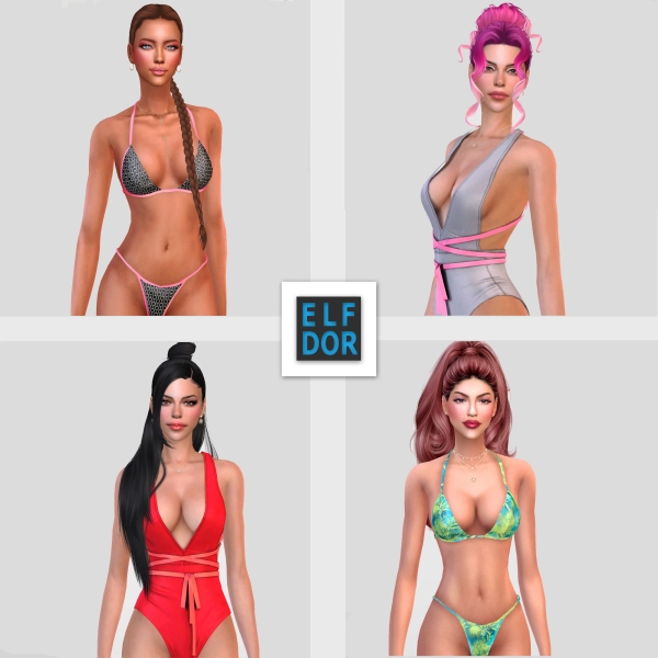 Maxis Match 2023 May Part 2 Swimsuits RC by elfdor - The Sims 4 Custom Content