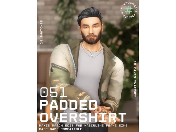 Maxis Match Eco Lifestyle EP Padded Overshirt Edit - The Sims 4 Custom Content