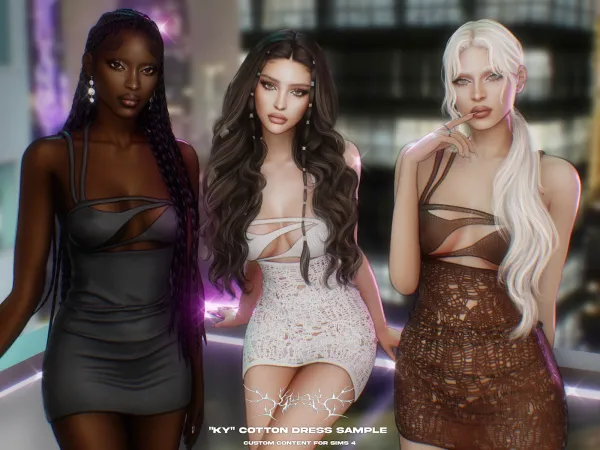 Alpha Klubb Ky Cotton Dress Sample - The Sims 4 Custom Content