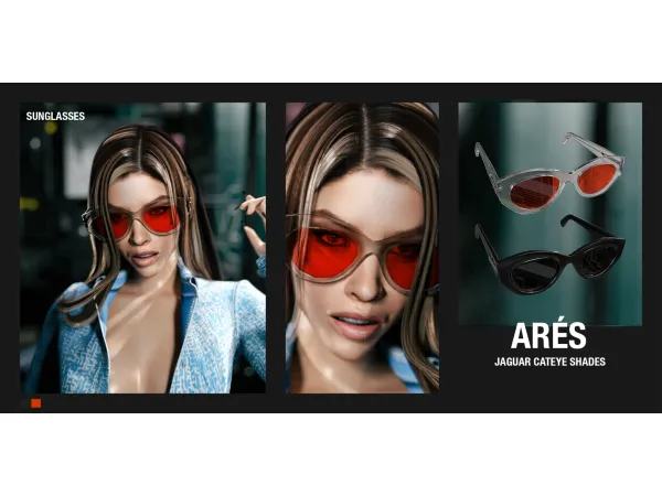 Alpha Diesel Set ft Decayed Jaguar Cateye Shades - The Sims 4 Custom Content