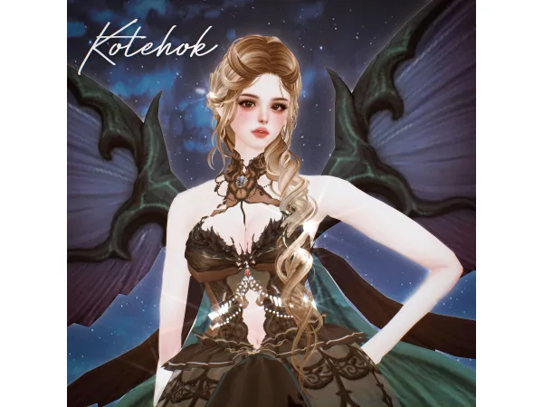 Alpha Hair140 by kotehok - The Sims 4 Custom Content