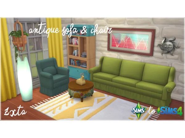 Maxis Match SN to Antique sofa chair by Zx_Ta - The Sims 4 Custom Content