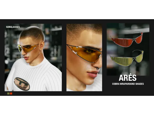 Alpha Diesel Set ft Decayed Cobra Wraparound Shades - The Sims 4 Custom Content