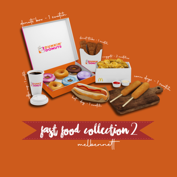 Mix Fast Food Collection 2 by melbennett - The Sims 4 Custom Content