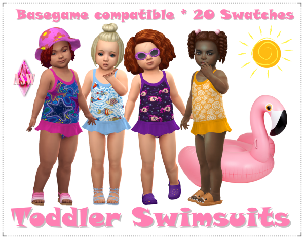 Maxis Match Toddler Swimsuits Basegame compatible by simsfinds - The Sims 4 Custom Content
