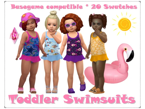Maxis Match Toddler Swimsuits Basegame compatible by Annett's Sims 4 Welt ASW - The Sims 4 Custom Content