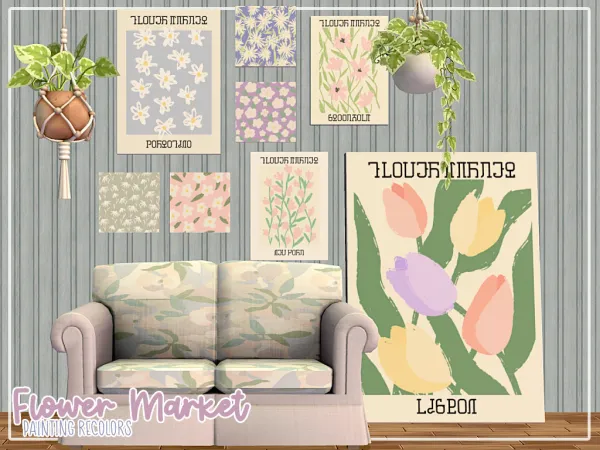 Flower Market Paintings - The Sims 2 Custom Content