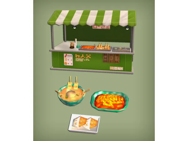 Korean Street Food Stand Functional for - The Sims 2 Custom Content