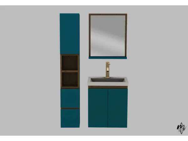 Kliekie Golden Ocean Bathroom Set - The Sims 3 Custom Content