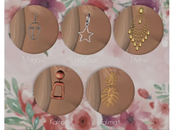 Maggie Earrings - The Sims 2 Custom Content