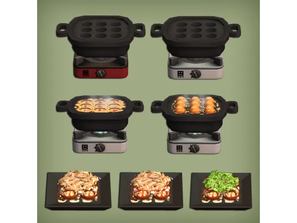 Takoyaki Hot Pan Functional for - The Sims 2 Custom Content