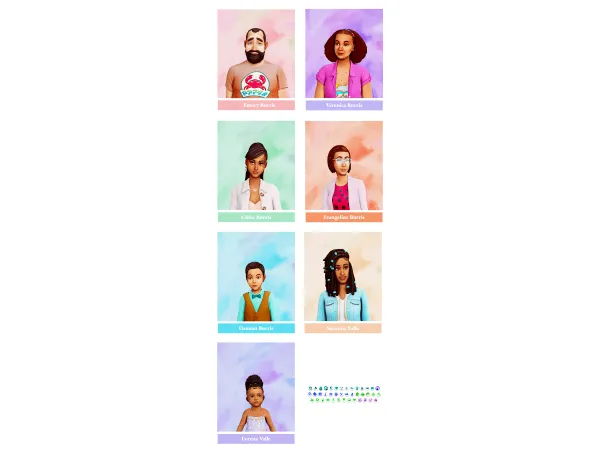 Maxis Match The Burris Valle Family by Lady Chaos - The Sims 4 Custom Content