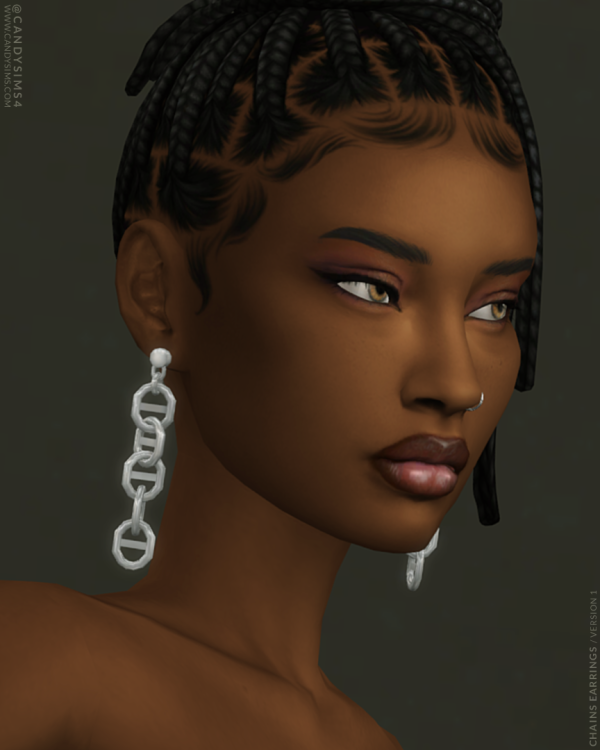 Maxis Match CHAINS EARRINGS by simsfinds - The Sims 4 Custom Content