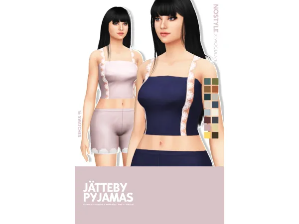 Maxis Match JÄTTEBY pyjamas by NO STYLE X W O O D L A N D - The Sims 4 Custom Content
