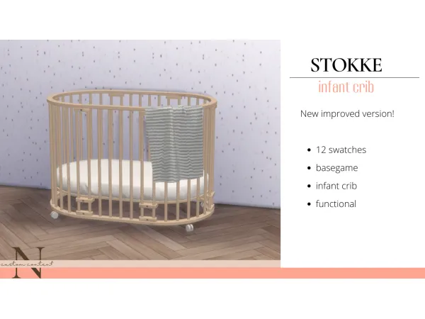 Maxis Match STOKKE infant crib sims by Nordica - The Sims 4 Custom Content