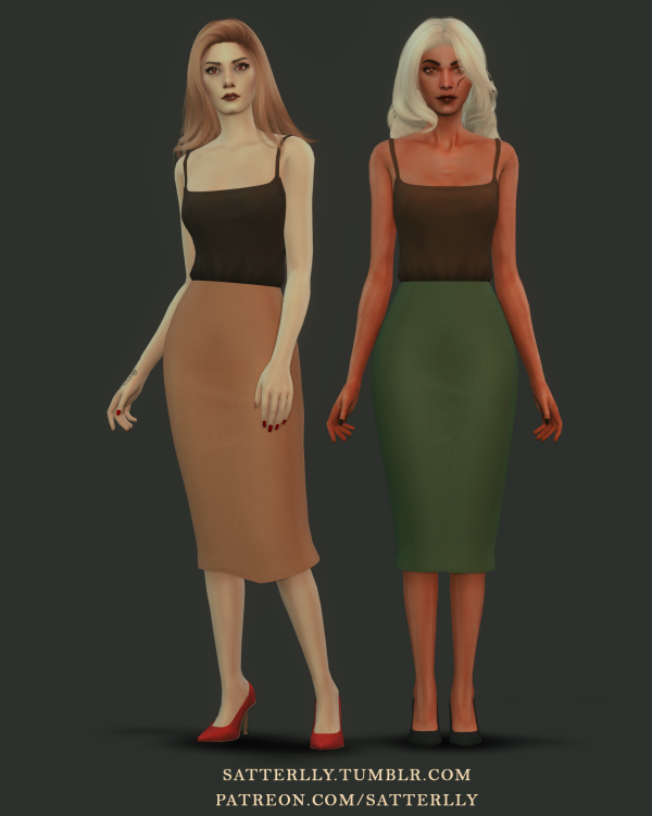 Maxis Match Formal skirt and tank top outfit 1 by simsfinds - The Sims 4 Custom Content