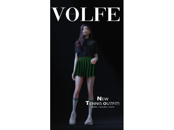 Alpha Sunday Tennis Outfit by _Volfe_ - The Sims 4 Custom Content