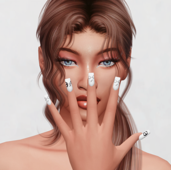 Mix Nails Set Harry Potter 1 by simsfinds - The Sims 4 Custom Content