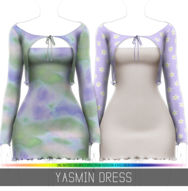 Alpha YASMIN DRESS by simsfinds - The Sims 4 Custom Content