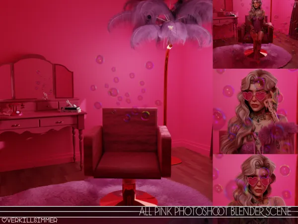 Alpha All pink photoshoot by overkillsimmer - The Sims 4 Custom Content