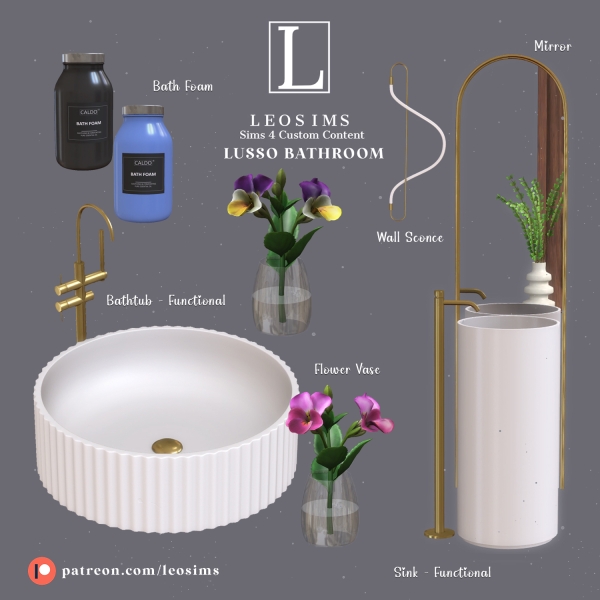 Alpha Lusso Bathroom by leosims4cc - The Sims 4 Custom Content