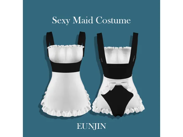 Alpha [EUNJIN] Sexy Maid Costume by EUNJIN_SIMS4 - The Sims 4 Custom Content