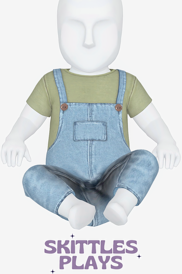 Maxis Match Denim Dungarees Infant Toddler by simsfinds - The Sims 4 Custom Content