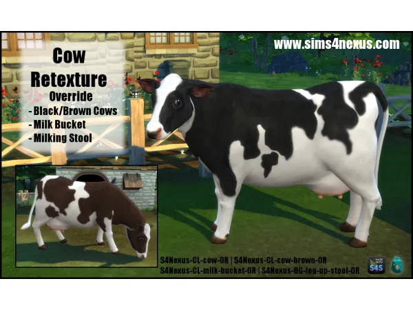 Maxis Match Cottage Livings Cow Retextured - The Sims 4 Custom Content