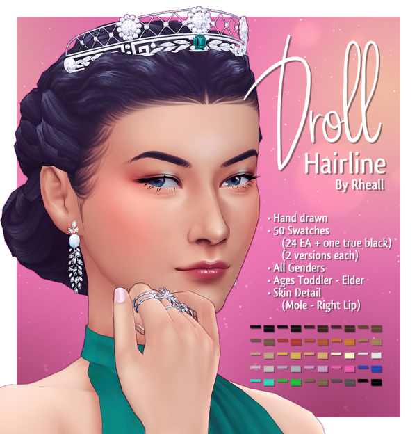 Maxis Match Droll Hairline by simsfinds - The Sims 4 Custom Content