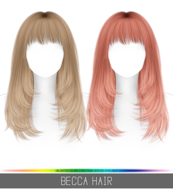 Alpha BECCA HAIR by simsfinds - The Sims 4 Custom Content