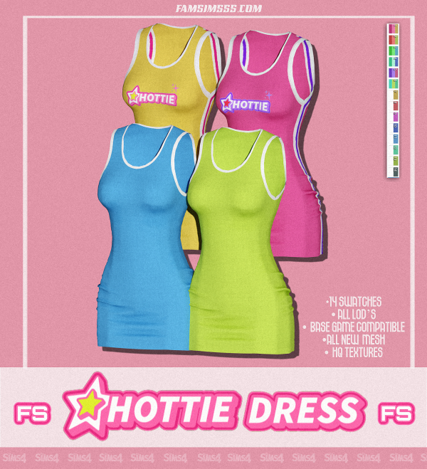 Alpha Hottie Dress Dress FS06 by simsfinds - The Sims 4 Custom Content