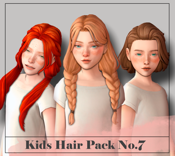 Maxis Match Kids Hair Pack No7 by simsfinds - The Sims 4 Custom Content