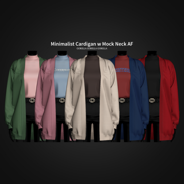 Alpha Minimalist Cardigan w Mock Neck AF by simsfinds - The Sims 4 Custom Content