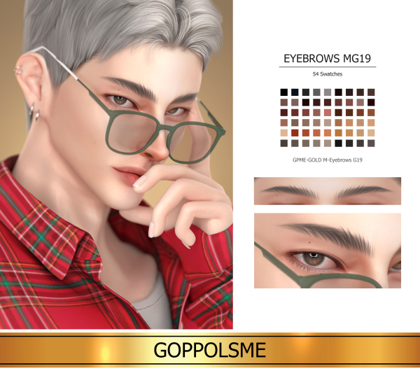 Alpha GPME GOLD M Eyebrows G19 by simsfinds - The Sims 4 Custom Content