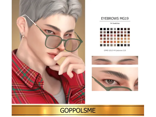 Alpha GPME GOLD M Eyebrows G19 by GoppolsMe - The Sims 4 Custom Content