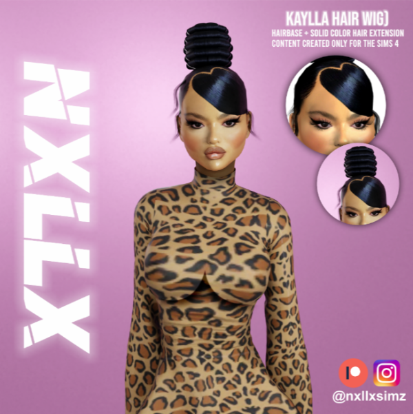 Alpha Kaylla Hair by simsfinds - The Sims 4 Custom Content