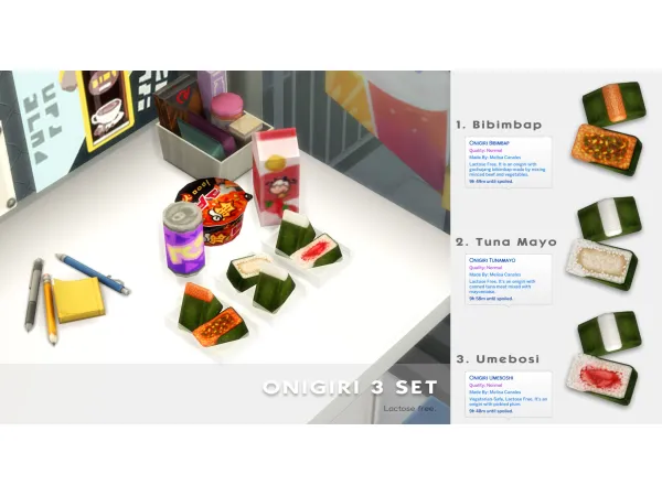 Maxis Match May 2023 Recipe_Onigiri 3 Set by ONI - The Sims 4 Custom Content