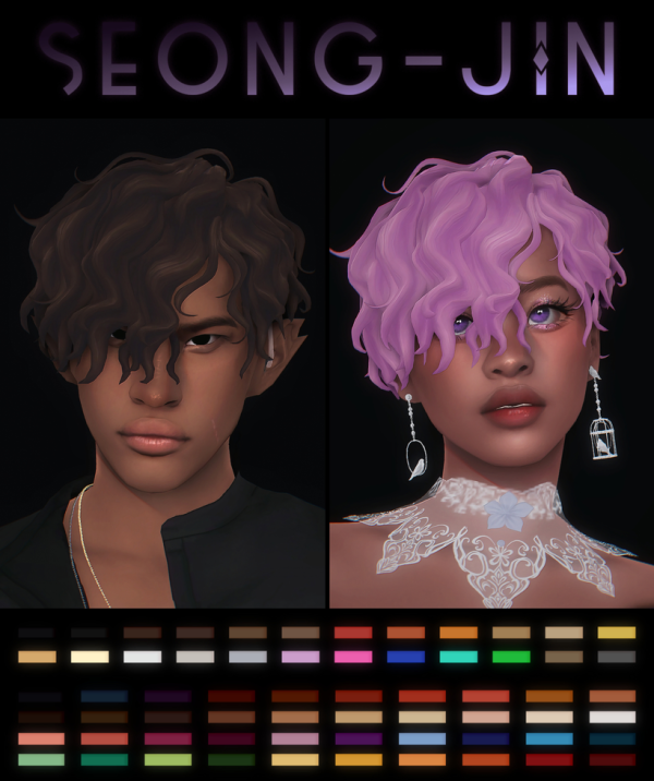 Maxis Match SEONG JIN Hair by simsfinds - The Sims 4 Custom Content