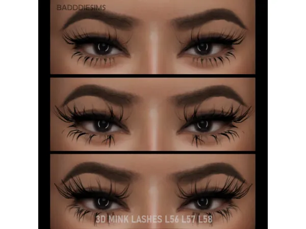 3D MINK LASHES L56 L57 L58 by BADDDIESIMS