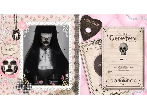 Alpha Cemetery facepaint - The Sims 4 Custom Content