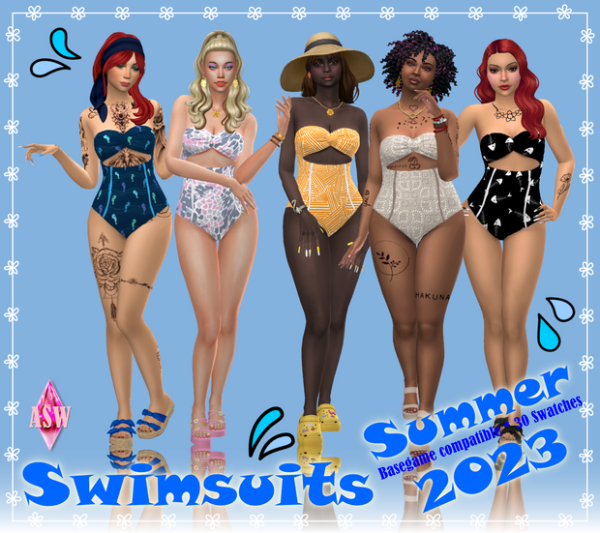 Maxis Match Adult Swimsuits by simsfinds - The Sims 4 Custom Content