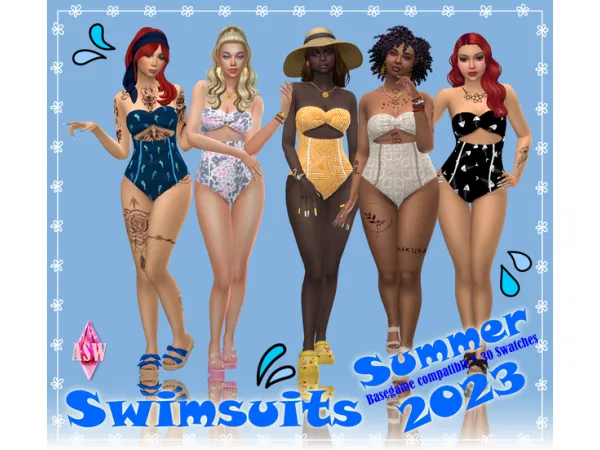 Maxis Match Adult Swimsuits by Annett's Sims 4 Welt ASW - The Sims 4 Custom Content