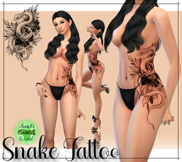 Mix Snake Tattoo by simsfinds - The Sims 4 Custom Content