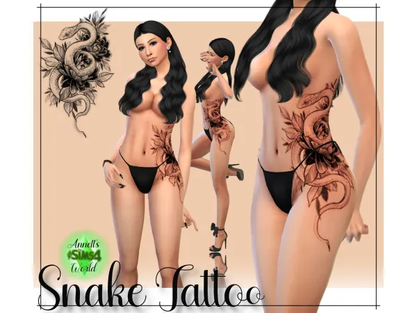 Mix Snake Tattoo by Annett's Sims 4 Welt ASW - The Sims 4 Custom Content