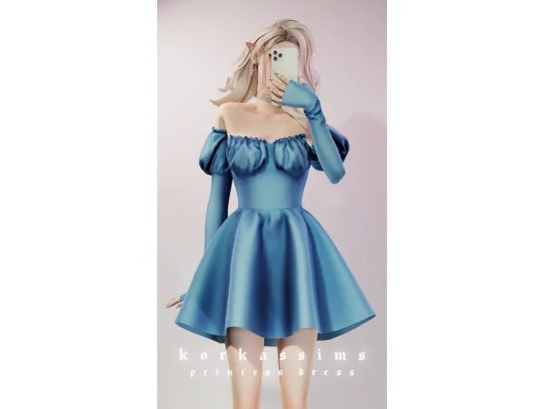 Alpha Princess Dress by korkassims - The Sims 4 Custom Content